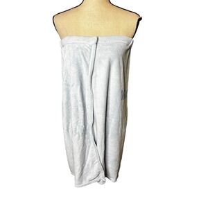 PJ Salvage Womens Blue Terry Cloth Spa Bath Wrap One Sz Wrap Yourself With Love
